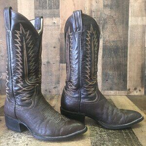 Cowtown Vintage Western Brown Cowboy Boots Mens 7.5 D